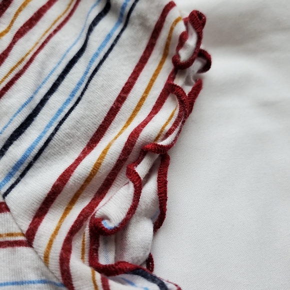 Forever 21 white lettuce hem striped crop top - Picture 3 of 4